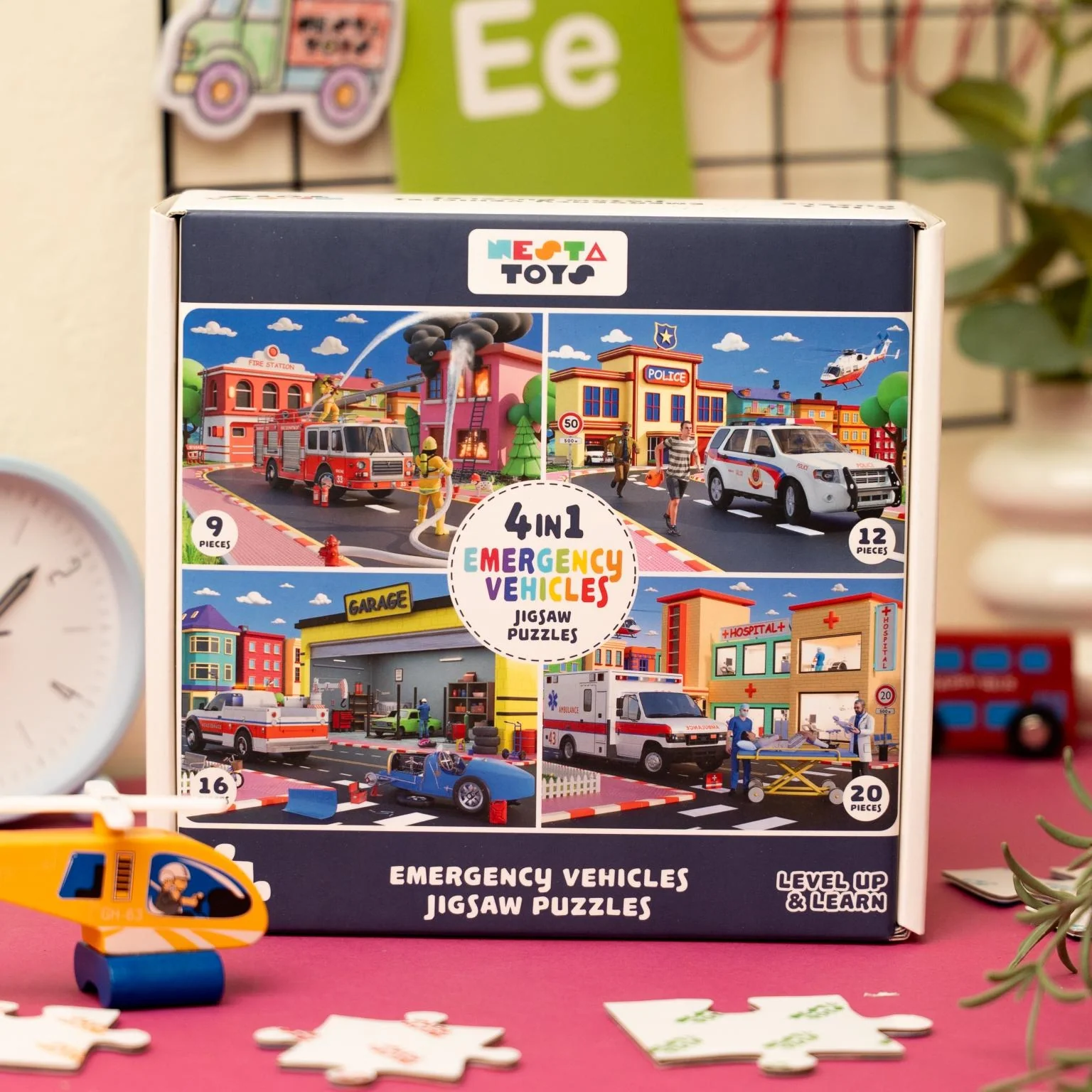 4 in 1 Jigsaw Puzzle - Emergency Vehicles (9 Pcs - 20 Pcs) - Image 9