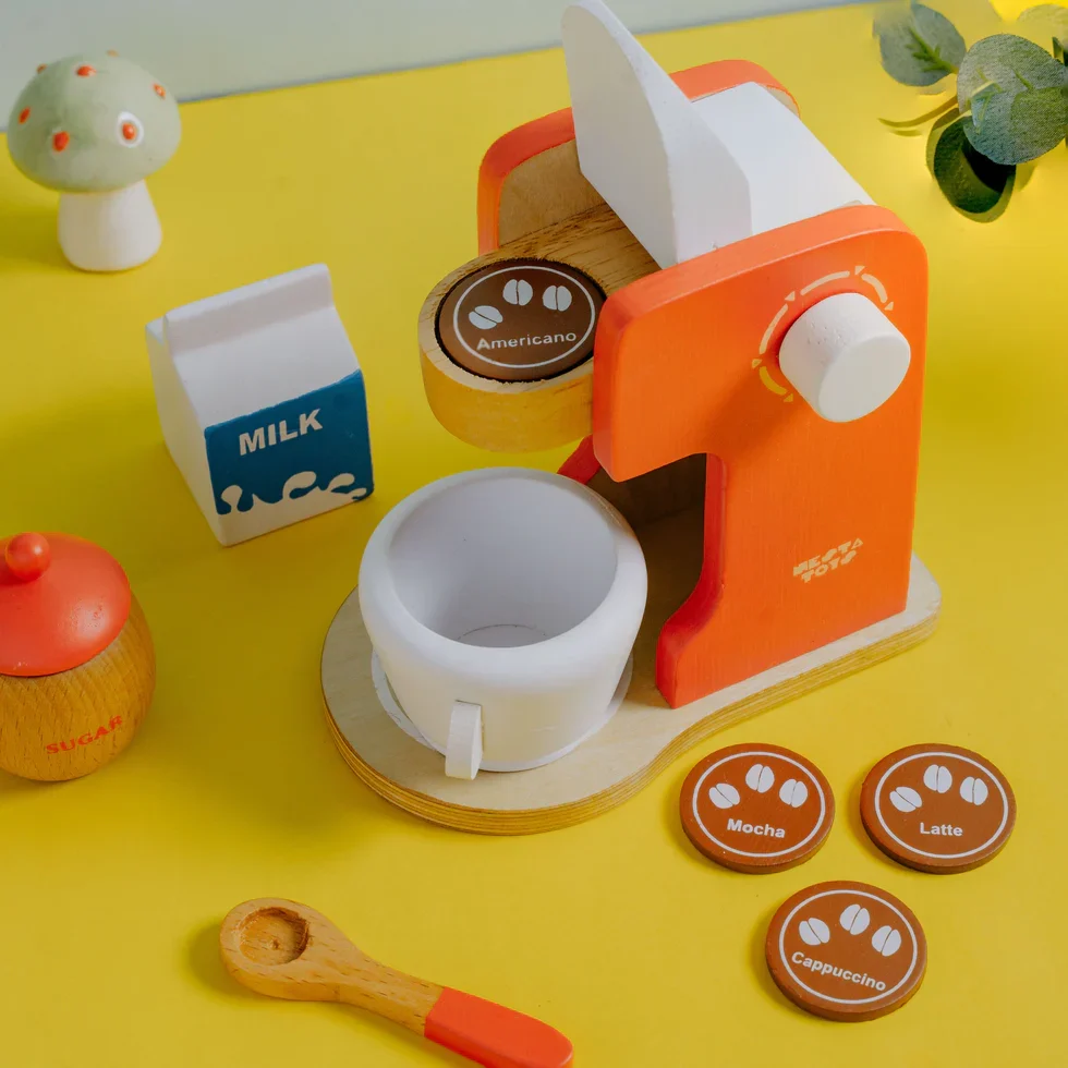 Wooden Coffee Machine Toy (Red) - Image 5