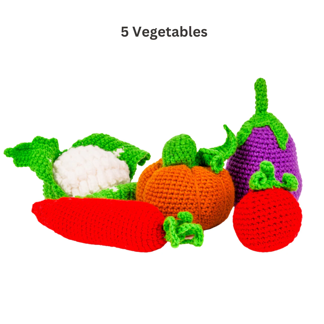 Crochet Fruits & Vegetable Toys | Play Food for Kids (10 Pcs) - Image 9