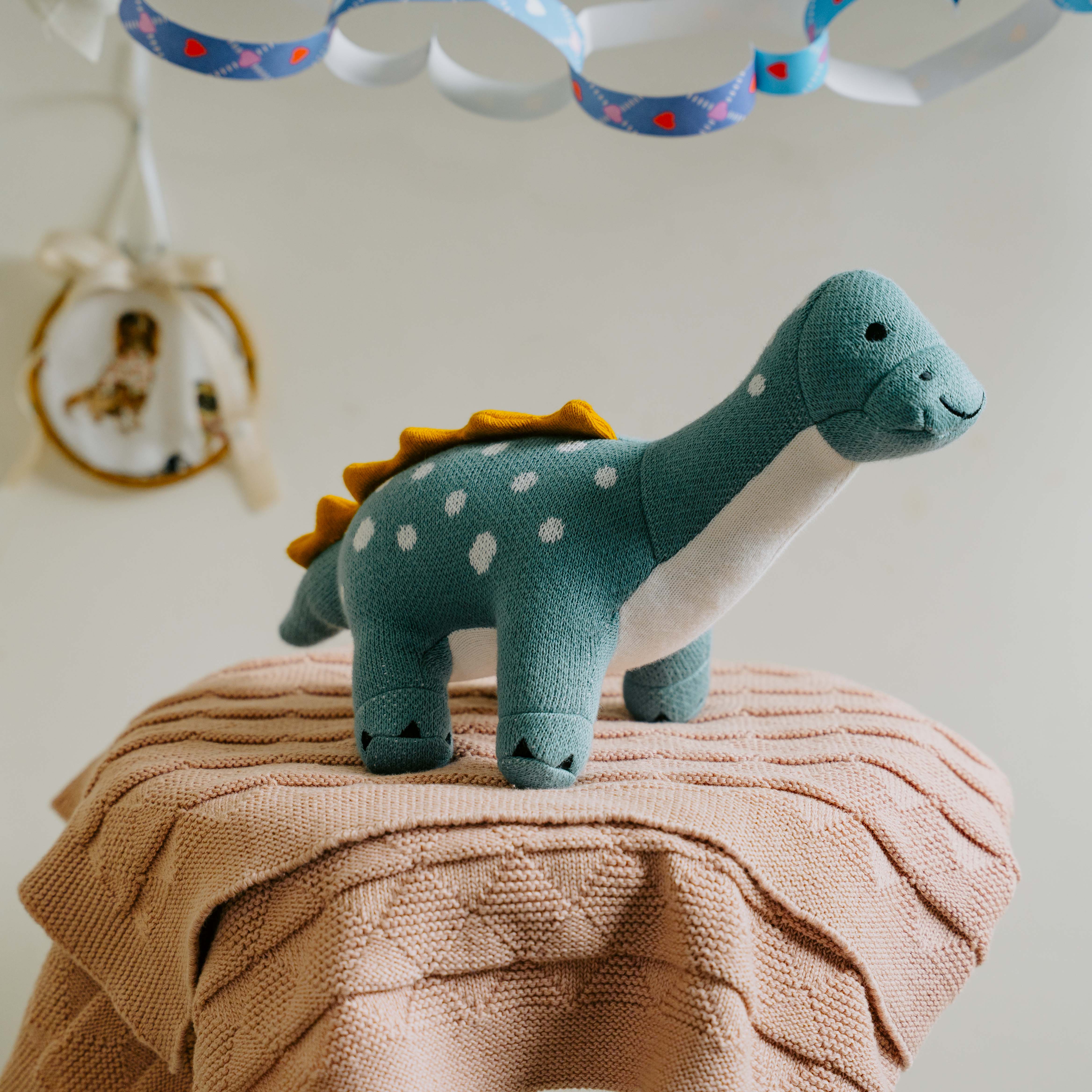 Dippy the Dino | Knitted Cotton Animal Plush Toy for Kids - Image 10