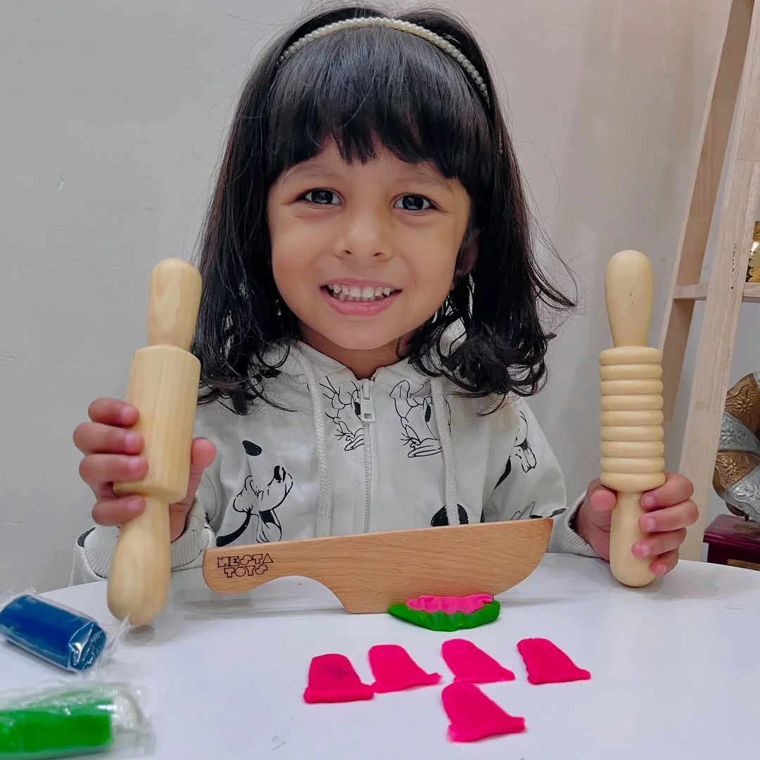 Play Dough Tool set | Rolling Pins & Knife - Image 4