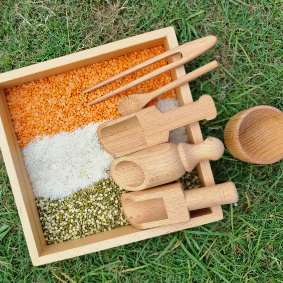 Wooden Montessori Tray | Sand Writing & Sensory Learning Toy - Image 5