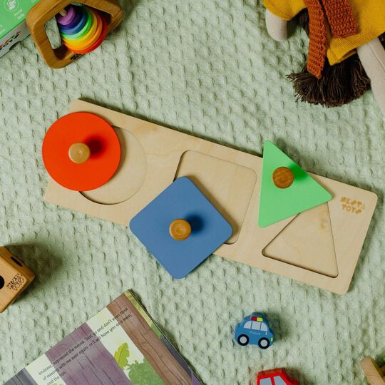 Montessori Wooden Shapes Knob Puzzle - Image 3