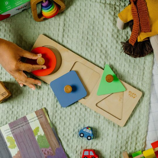 Montessori Wooden Shapes Knob Puzzle - Image 4