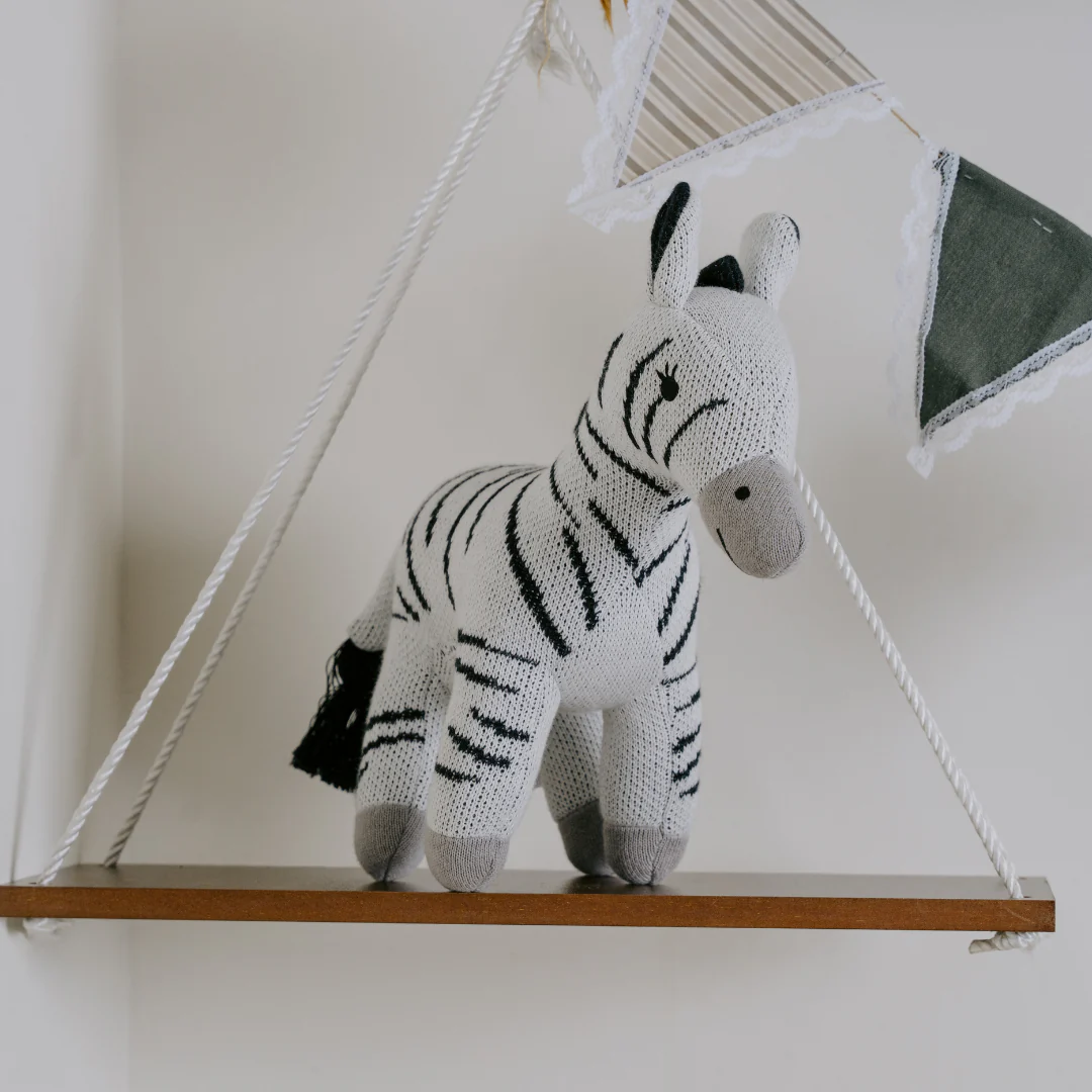 Newborn Gift Set – Swaddle, Zebra Plush Toy & Wooden Teethers - Image 10