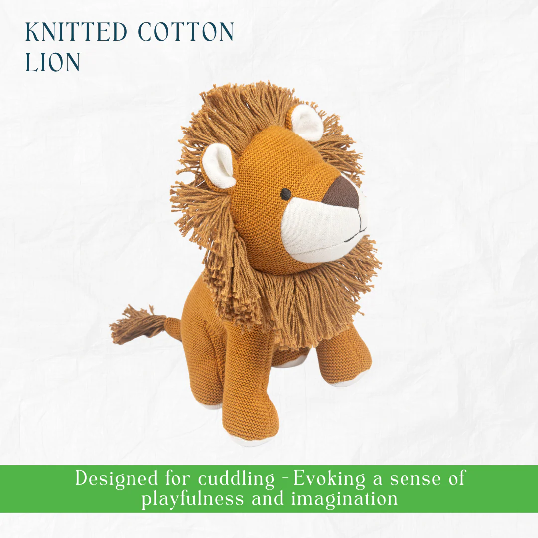 Newborn Gift Set - Lion Plush Toy, Wooden Elephant & Car Teether - Image 6