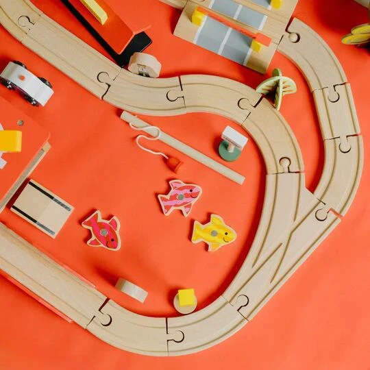 Train Track Toy Set with Vehicles (69 Pcs) - Image 10