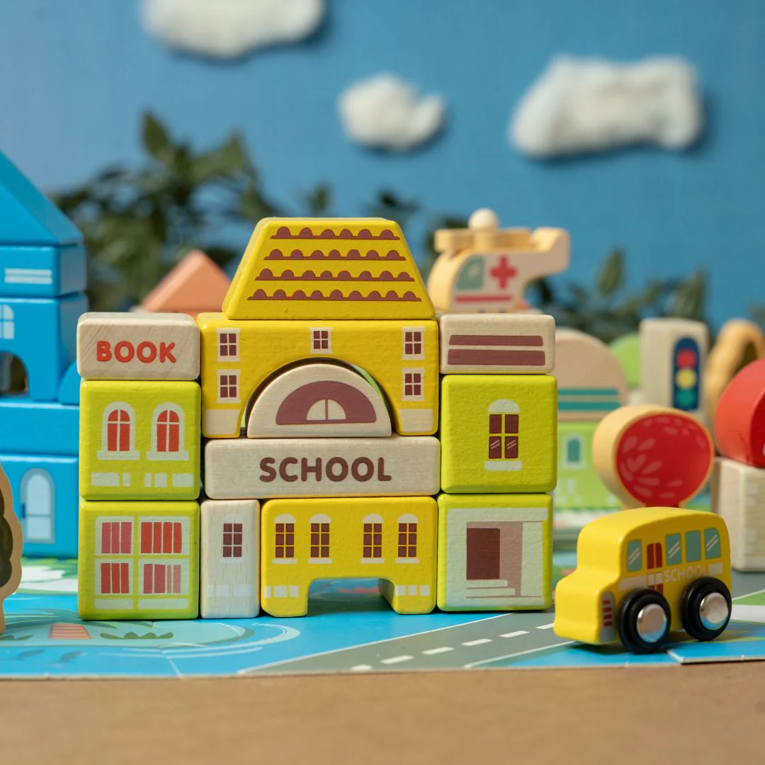 Wooden City Building Blocks Toy (115 Pieces) - Image 6