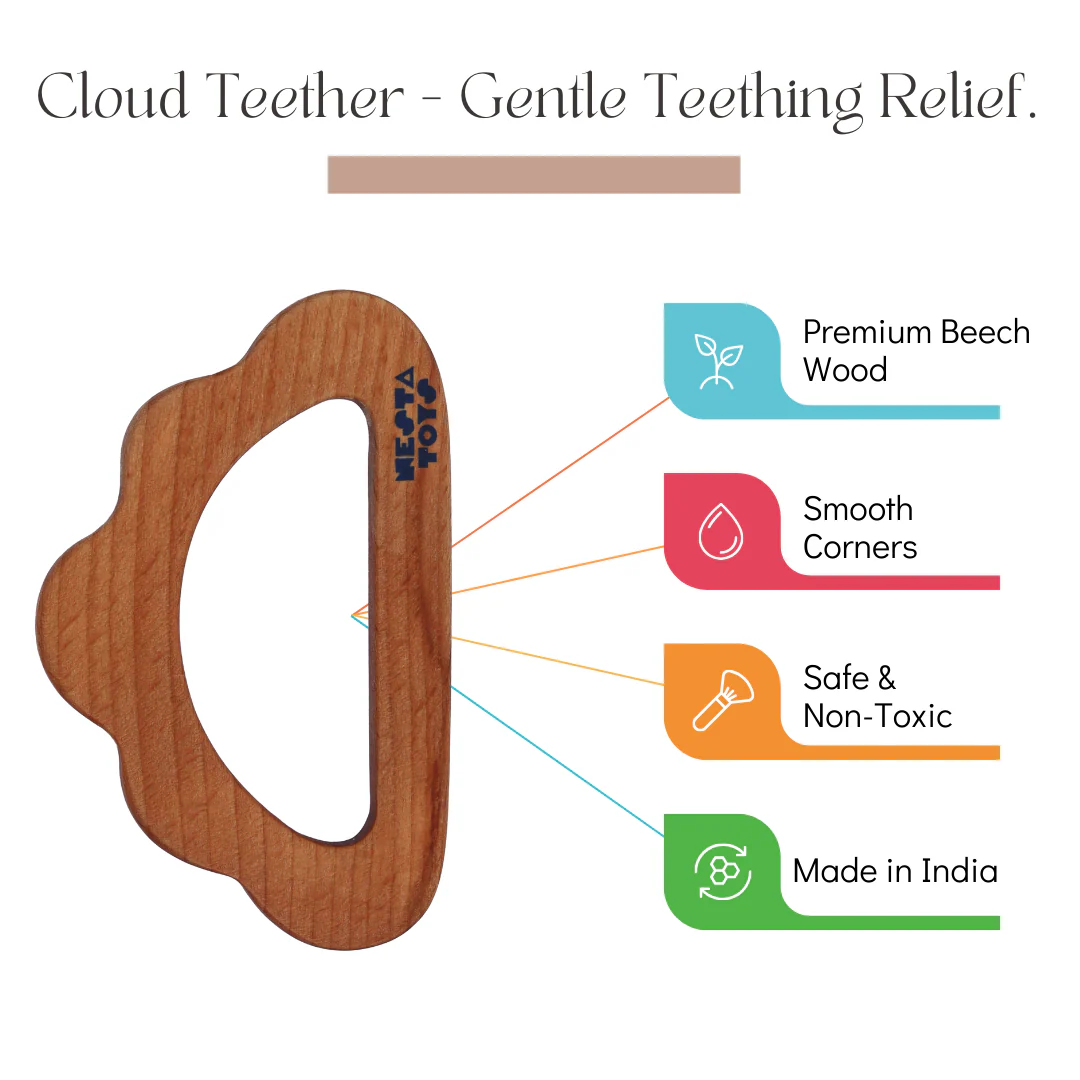 Beech Wooden Cloud Teether  (0-1.5 years) - Image 4