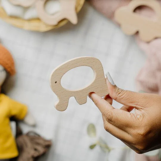 Wooden Elephant Teether (Beech Wood) - Image 3