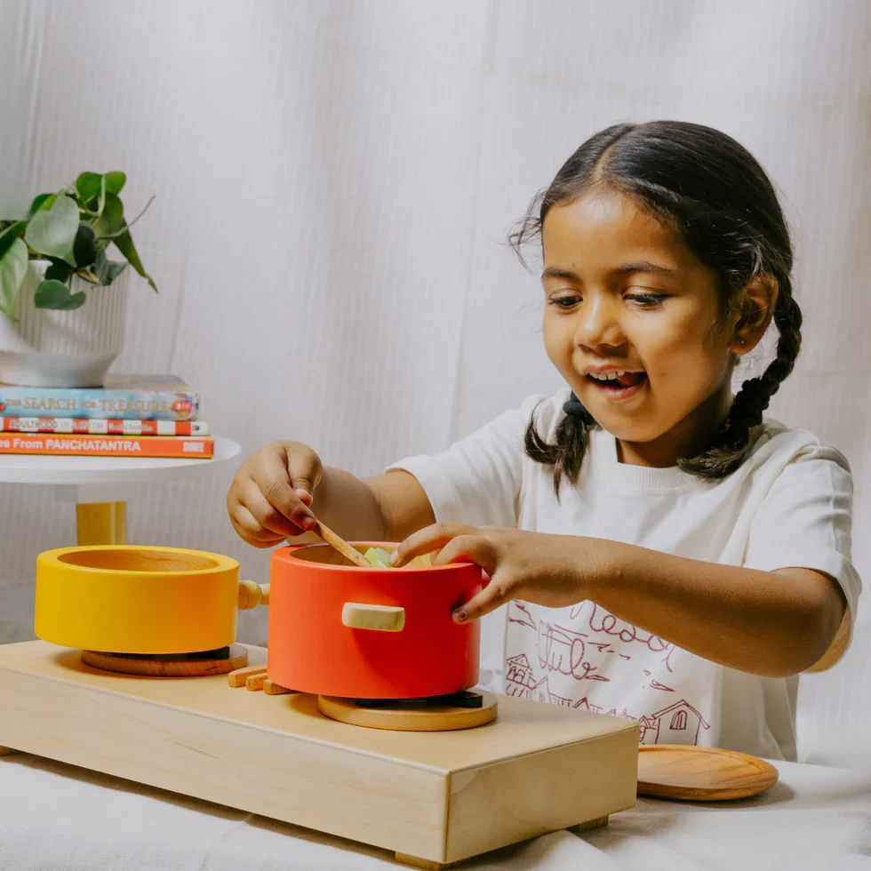 Wooden Kitchen Play Set | Cooking Toy for Kids (9 Pcs) - Image 4