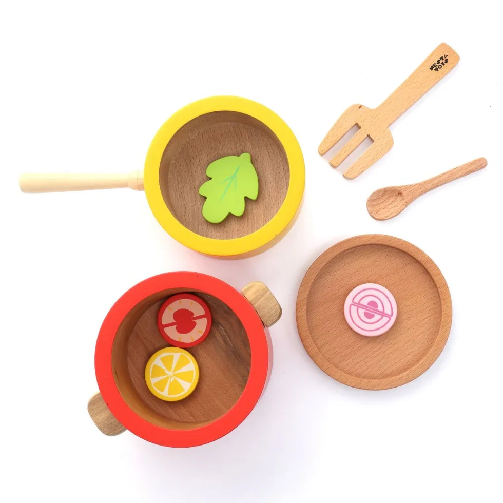 Wooden Kitchen Play Set | Cooking Toy for Kids (9 Pcs) - Image 6