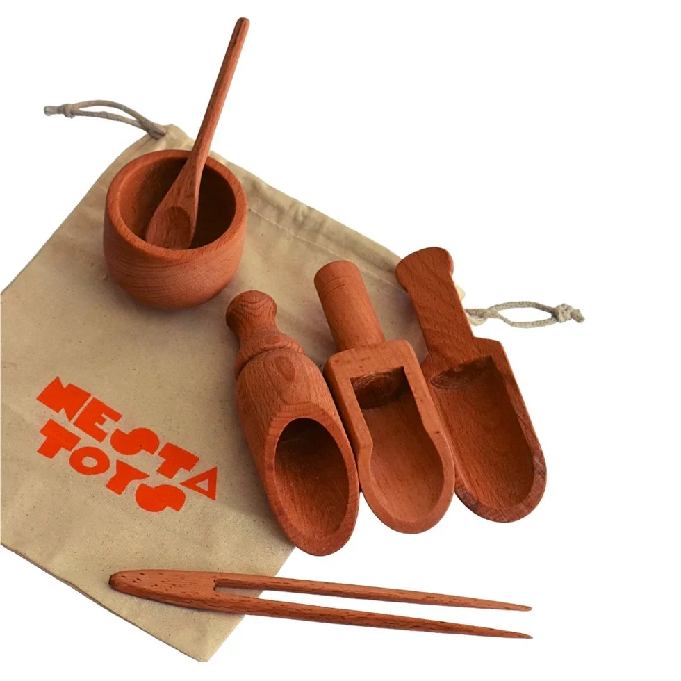Wooden Sensory Bin Tools for Kids (6 Pcs) - Image 3