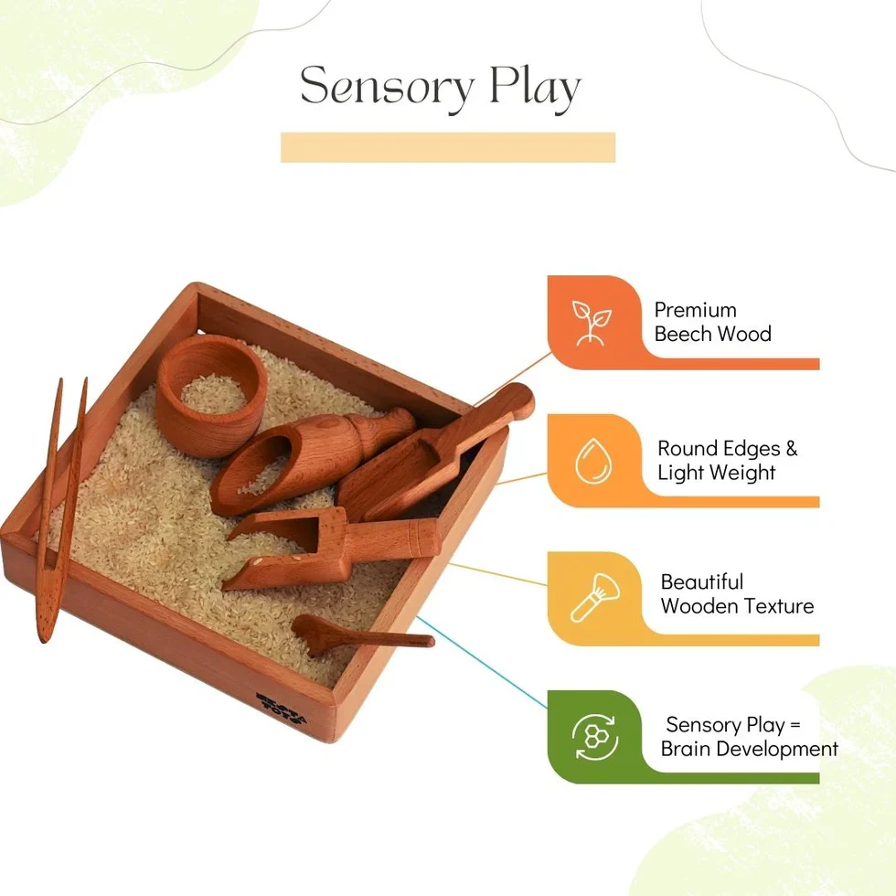 Sensory Toys for Kids - Sensory Bin Tools, Egg Shaker, Rainbow Blocks - Image 7