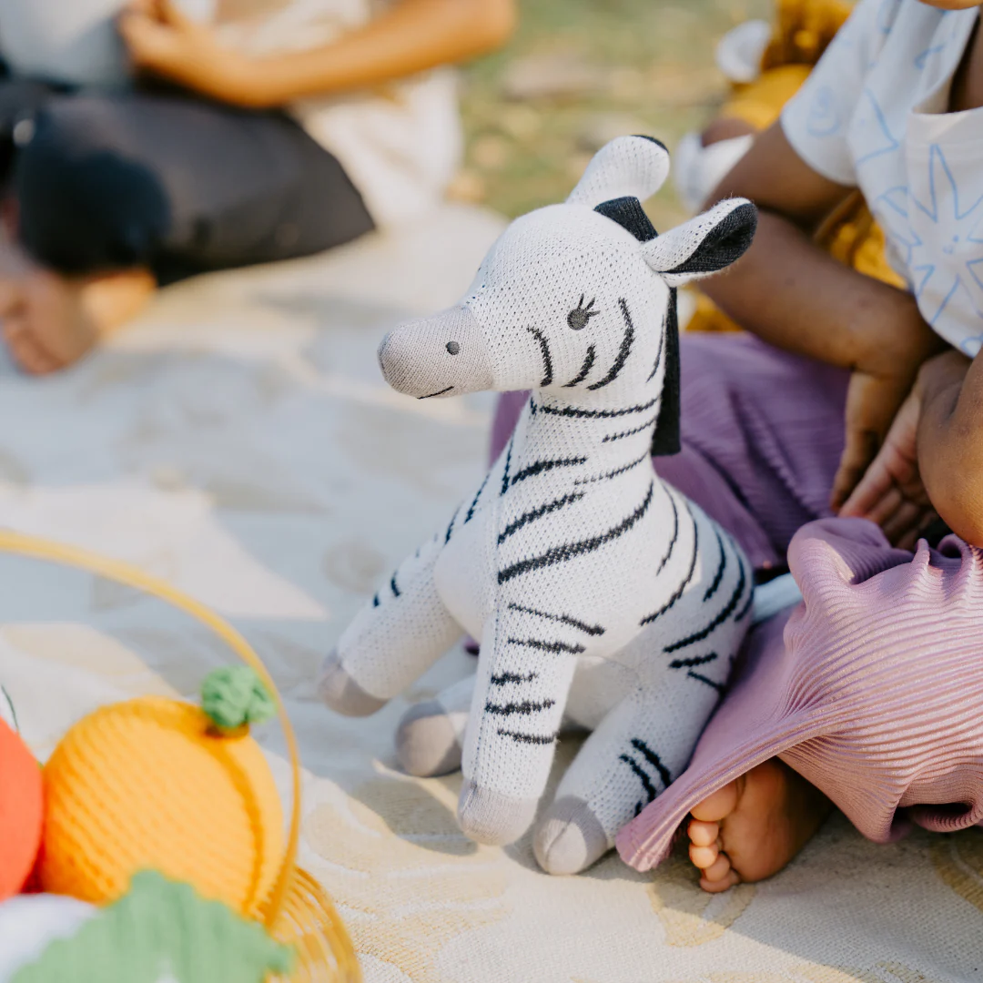 Zippy the Zebra - Knitted Cotton Animal Plush Toy for Kids - Image 3